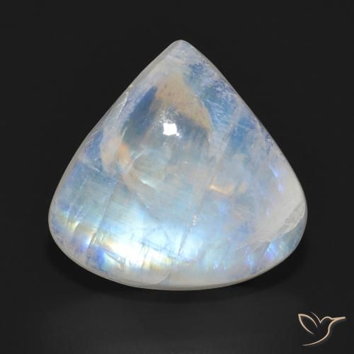 11.23ct Natural Blanco azulado Piedra lunar arcoíris, En forma de pera, Translúcido