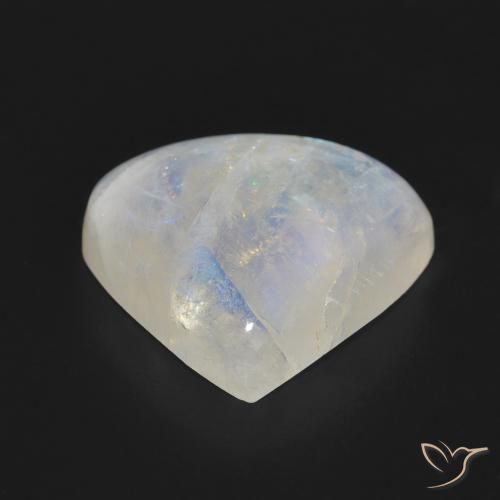 Piedra lunar arcoíris Blanco azulado natural de 11.23 ct, En forma de pera, Translúcido