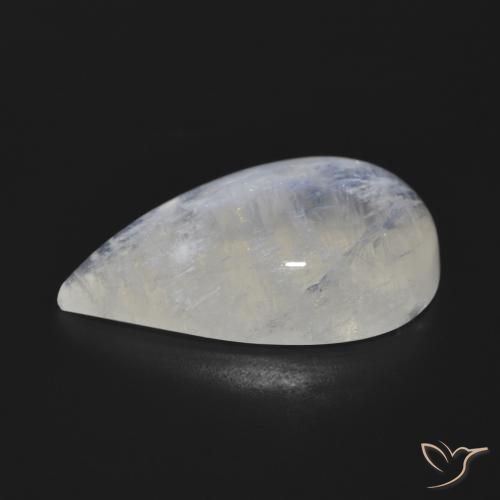 Piedra lunar arcoíris Blanco azulado natural de 20.73 ct, En forma de pera, Translúcido