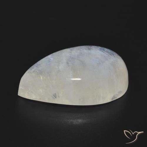 Piedra lunar arcoíris Blanco azulado natural de 18.25 ct, En forma de pera, Translúcido