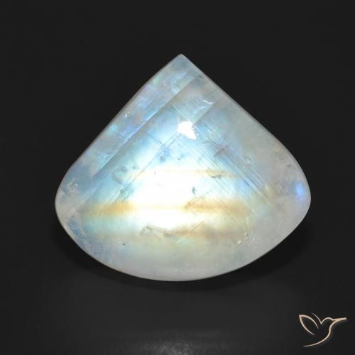 Piedra lunar arcoíris Blanco azulado natural de 10.90 ct, En forma de pera, Translúcido