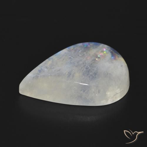 Piedra lunar arcoíris Blanco azulado natural de 24.76 ct, En forma de pera, Translúcido