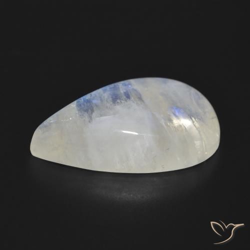 Piedra lunar arcoíris Blanco azulado natural de 17.97 ct, En forma de pera, Translúcido