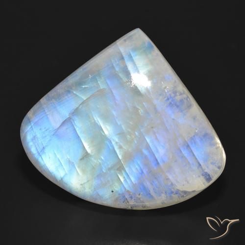 Piedra lunar arcoíris Blanco azulado natural de 33.55 ct, En forma de pera, Translúcido