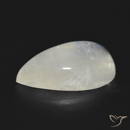 Piedra lunar arcoíris Blanco azulado natural de 10.47 ct, En forma de pera, Translúcido