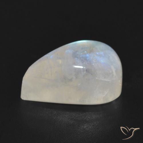 Piedra lunar arcoíris Blanco azulado natural de 6.55 ct, En forma de pera, Translúcido
