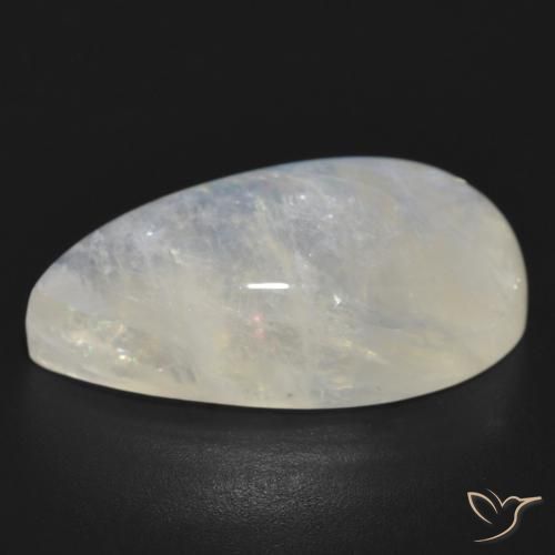 Piedra lunar arcoíris Blanco azulado natural de 20.60 ct, En forma de pera, Translúcido