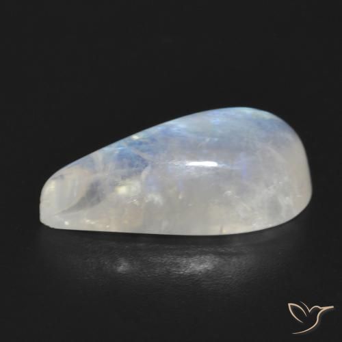 Piedra lunar arcoíris Blanco azulado natural de 7.64 ct, En forma de pera, Translúcido