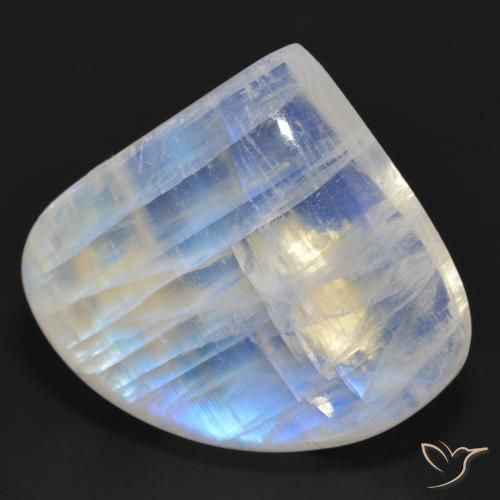 Piedra lunar arcoíris Blanco azulado natural de 36.83 ct, En forma de pera, Translúcido
