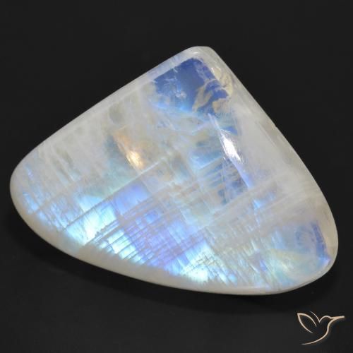 Piedra lunar arcoíris Blanco azulado natural de 36.47 ct, En forma de pera, Translúcido