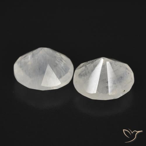Gemas de Piedra lunar arcoíris Blanco azulado natural de 2.24 ct, Ovalada, Transparente