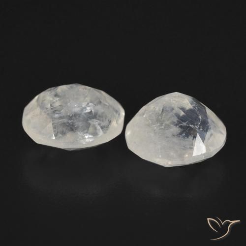 Gemas de Piedra lunar arcoíris Blanco azulado natural de 2.45 ct, Ovalada, Transparente