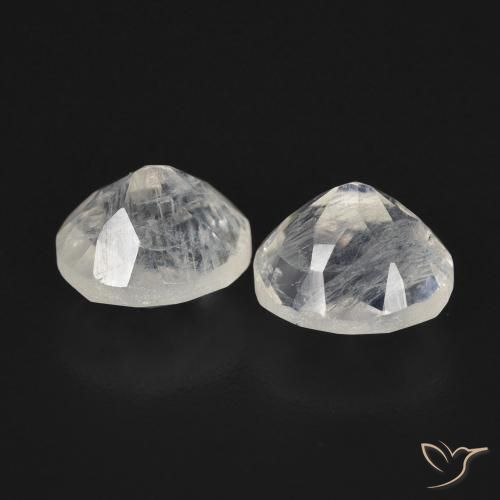 Gemas de Piedra lunar arcoíris Blanco azulado natural de 2.41 ct, Ovalada, Transparente
