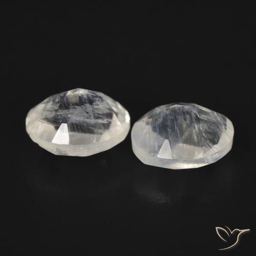 Gemas de Piedra lunar arcoíris Blanco azulado natural de 2.07 ct, Ovalada, Transparente