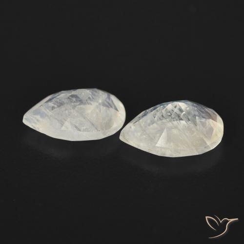 Gemas de Piedra lunar arcoíris Blanco azulado natural de 1.13 ct, En forma de pera, Transparente