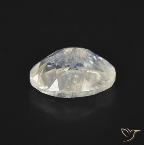 Piedra lunar arcoíris Blanco azulado natural de 1.71 ct, Ovalada, Transparente