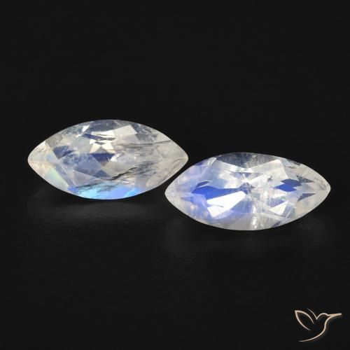 1.14ctw Natural Blanco azulado Piedra lunar arcoíris, Marquesa, Transparente