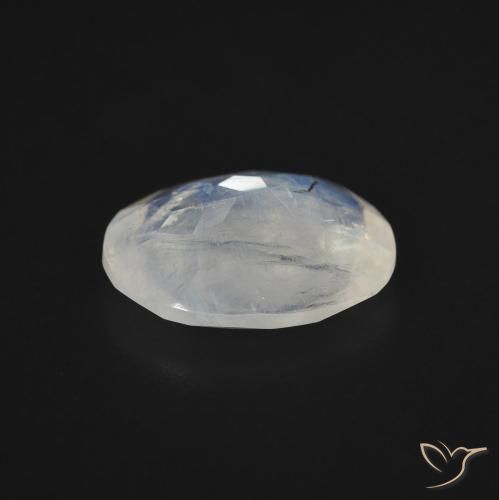 Piedra lunar arcoíris Blanco azulado natural de 2.57 ct, Ovalada, Transparente
