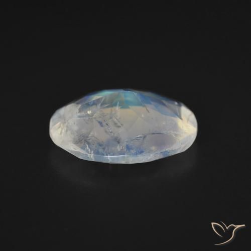 Piedra de luna arcoíris blanco natural de 2,54 ct, corte óvalo, transparente