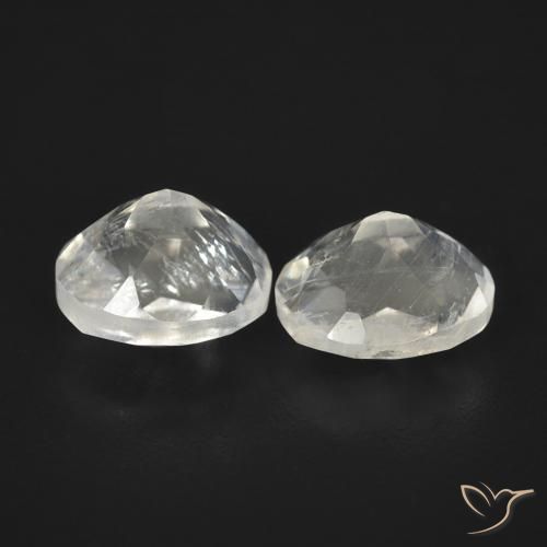 Gemas de Piedra lunar arcoíris Blanco azulado natural de 2.24 ct, Ovalada, Transparente