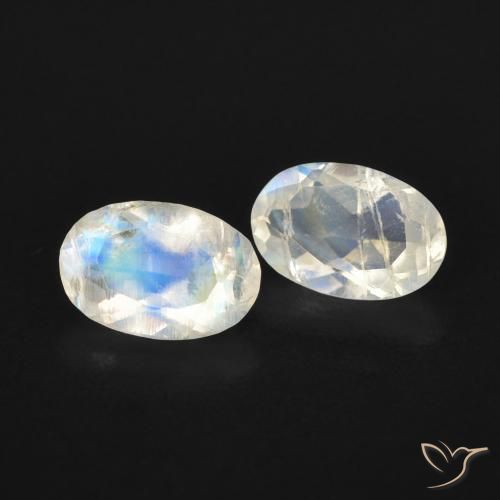 Gemas de Piedra lunar arcoíris Blanco azulado natural de 0.82 ct, Marquesa, Transparente