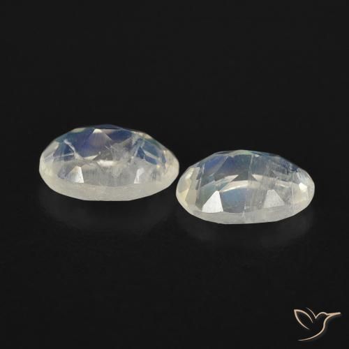 Gemas de Piedra lunar arcoíris Blanco azulado natural de 0.82 ct, Marquesa, Transparente