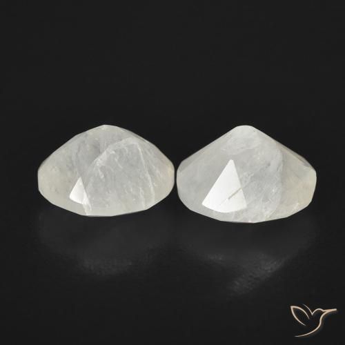 Gemas de Piedra lunar arcoíris Blanco azulado natural de 2.08 ct, Ovalada, Transparente