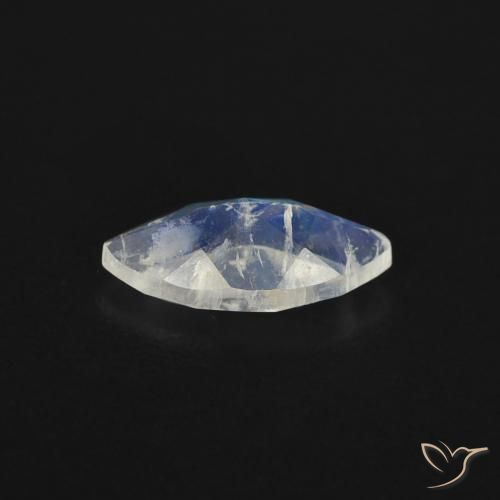Piedra lunar arcoíris Blanco azulado natural de 0.52 ct, Marquesa, Transparente