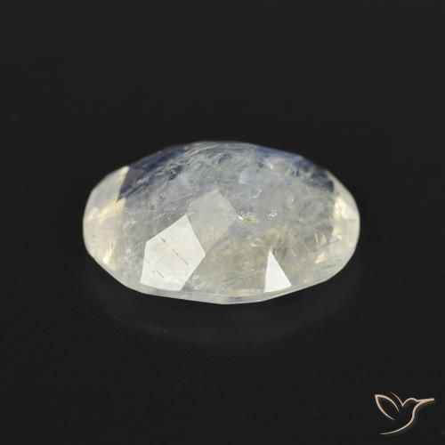 Piedra lunar arcoíris Blanco azulado natural de 2.68 ct, Ovalada, Transparente