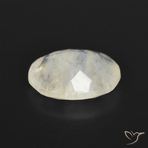 Piedra lunar arcoíris Blanco azulado natural de 2.69 ct, Ovalada, Transparente