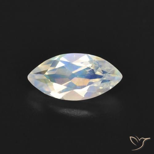 0.52ct Natural Blanco azulado Piedra lunar arcoíris, Marquesa, Transparente