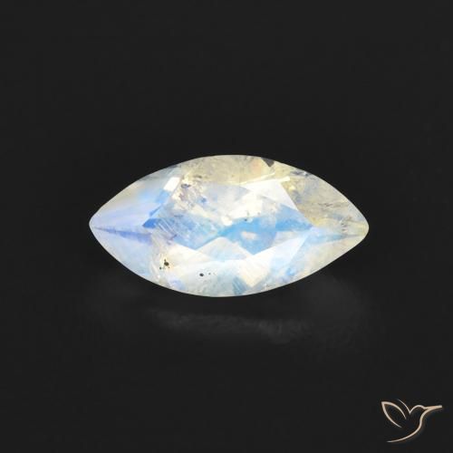0.55ct Natural Blanco azulado Piedra lunar arcoíris, Marquesa, Transparente