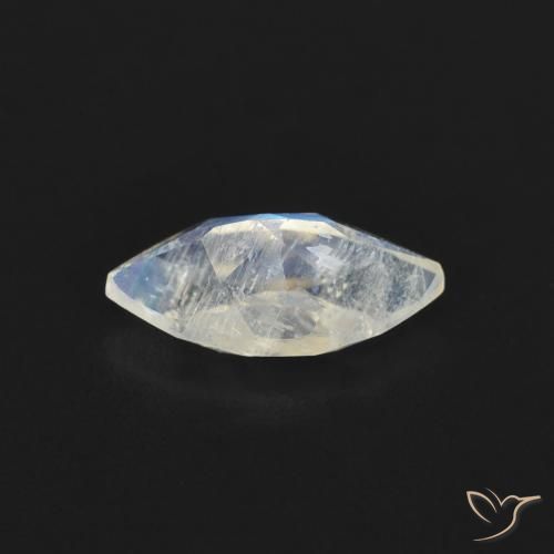 Piedra lunar arcoíris Blanco azulado natural de 0.55 ct, Marquesa, Transparente
