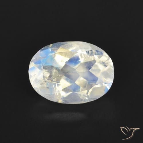 1.22ct Natural Blanco azulado Piedra lunar arcoíris, Ovalada, Transparente