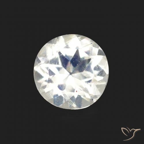 0.66ct Natural Blanco azulado Piedra lunar arcoíris, Redondo, Transparente