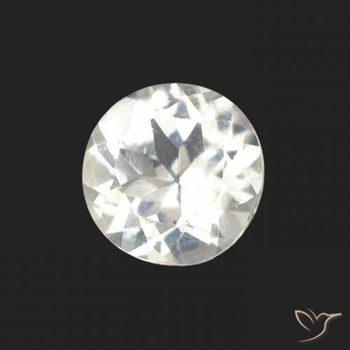 Piedra lunar arcoíris Blanco azulado natural de 0.66 ct, Redondo, Transparente