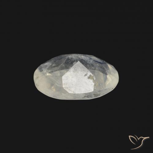 Piedra lunar arcoíris Blanco azulado natural de 1.04 ct, Ovalada, Transparente