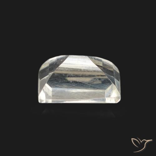 Piedra lunar arcoíris Blanco azulado natural de 0.60 ct, Corte Baguette, Transparente