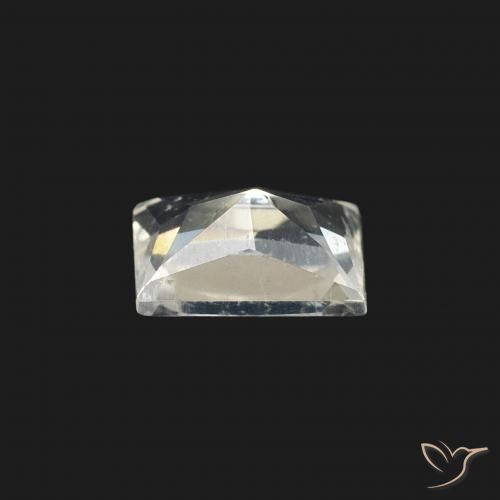Piedra lunar arcoíris Blanco azulado natural de 0.47 ct, Corte Baguette, Transparente