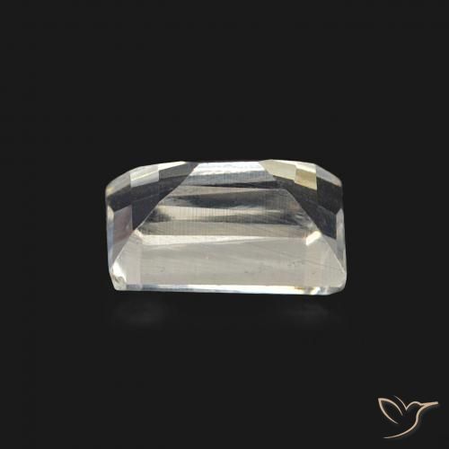 Piedra lunar arcoíris Blanco azulado natural de 0.47 ct, Corte Baguette, Transparente