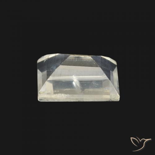 Piedra lunar arcoíris Blanco azulado natural de 1.00 ct, Corte Baguette, Transparente
