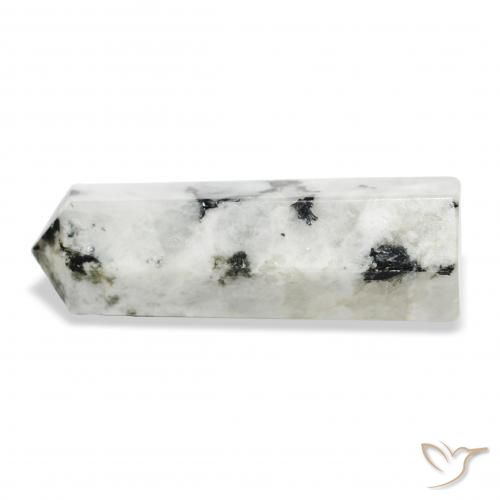 Piedra lunar arcoíris Blanco con negro natural de 40.21 ct, Elegante, Opaco
