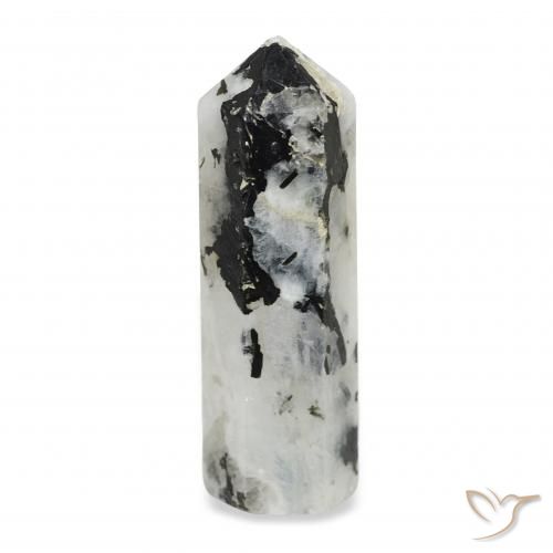 27.92ct Natural Blanco con negro Piedra lunar arcoíris, Elegante, Opaco