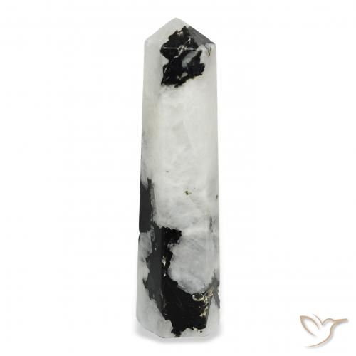 33.97ct Natural Blanco con negro Piedra lunar arcoíris, Elegante, Opaco