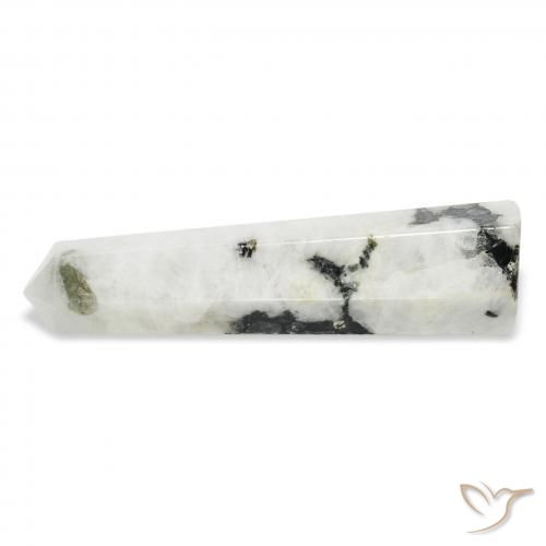 Piedra lunar arcoíris Blanco con negro natural de 43.58 ct, Elegante, Opaco