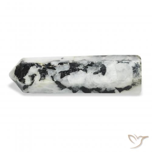 Piedra lunar arcoíris Blanco con negro natural de 43.34 ct, Elegante, Opaco