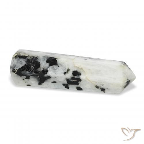 Piedra lunar arcoíris Blanco con negro natural de 43.34 ct, Elegante, Opaco