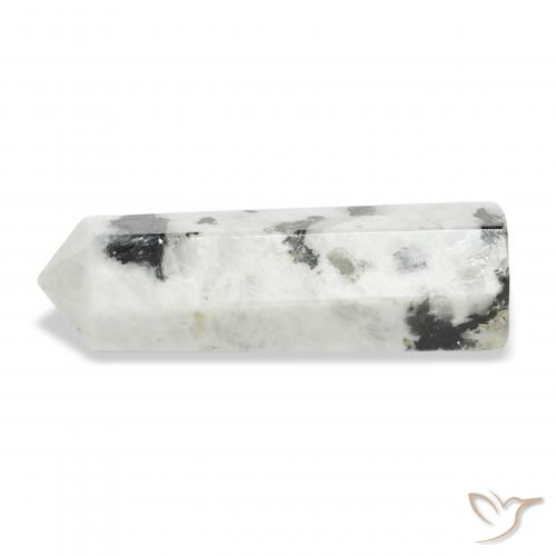 Piedra lunar arcoíris Blanco con negro natural de 46.28 ct, Elegante, Opaco