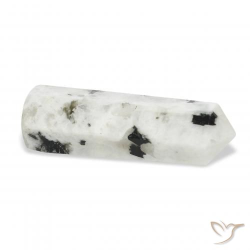 Piedra lunar arcoíris Blanco con negro natural de 46.28 ct, Elegante, Opaco