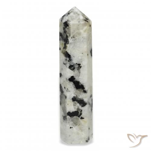 39.66ct Natural Blanco con negro Piedra lunar arcoíris, Elegante, Opaco